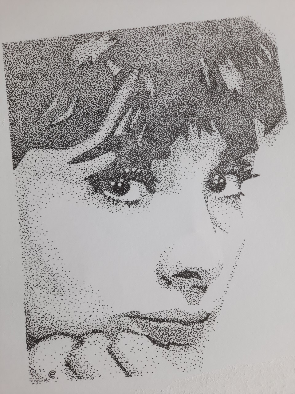 Pointillism Audrey Hepburn - door Elles van den Broek